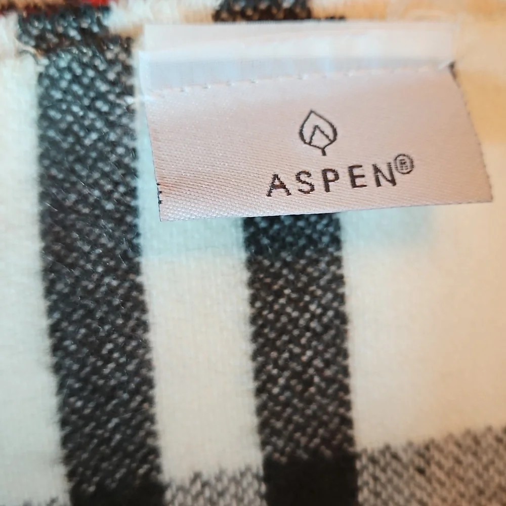 Aspen Oversized Decorative Throw Blanket Plaid Red Black White 50” x 70”